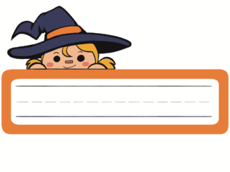 witch, name tag, tag, magic, label, copy space, note, cartoon